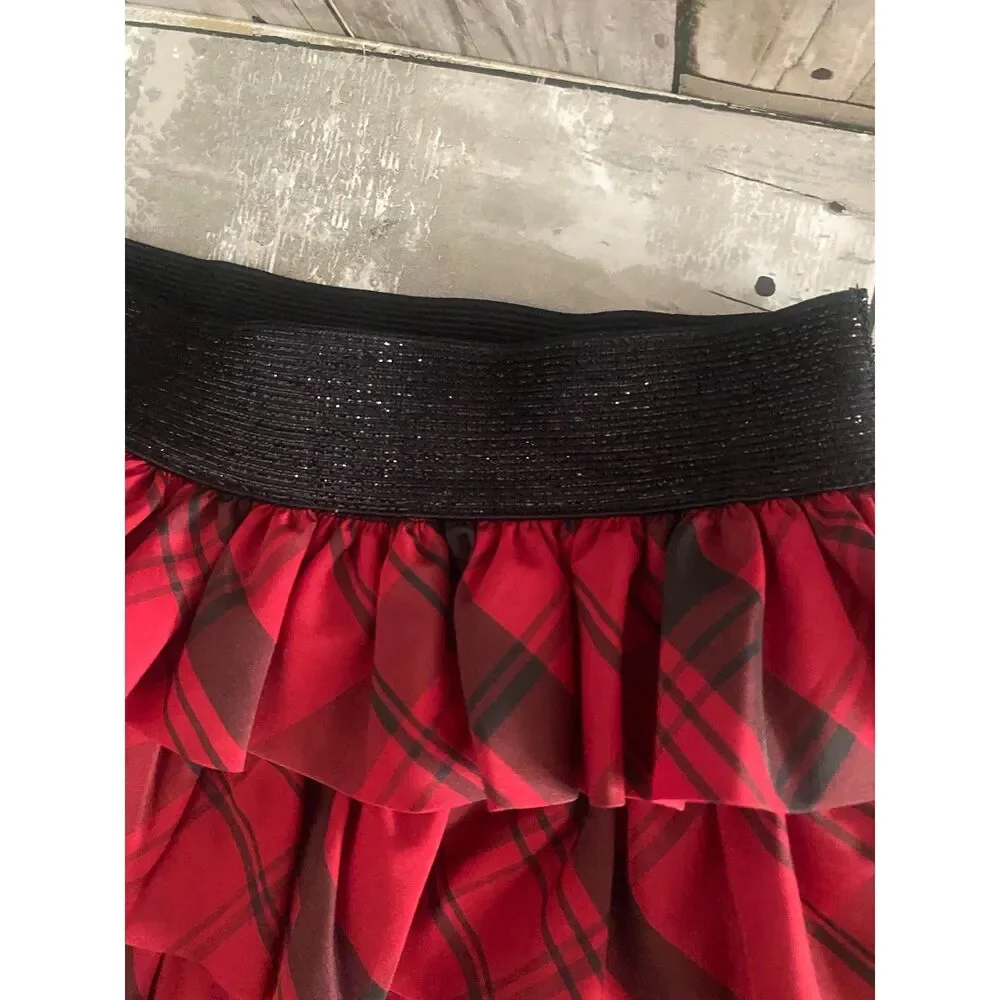 Ralph Lauren red and black holiday plaid ruffle skirt 4T